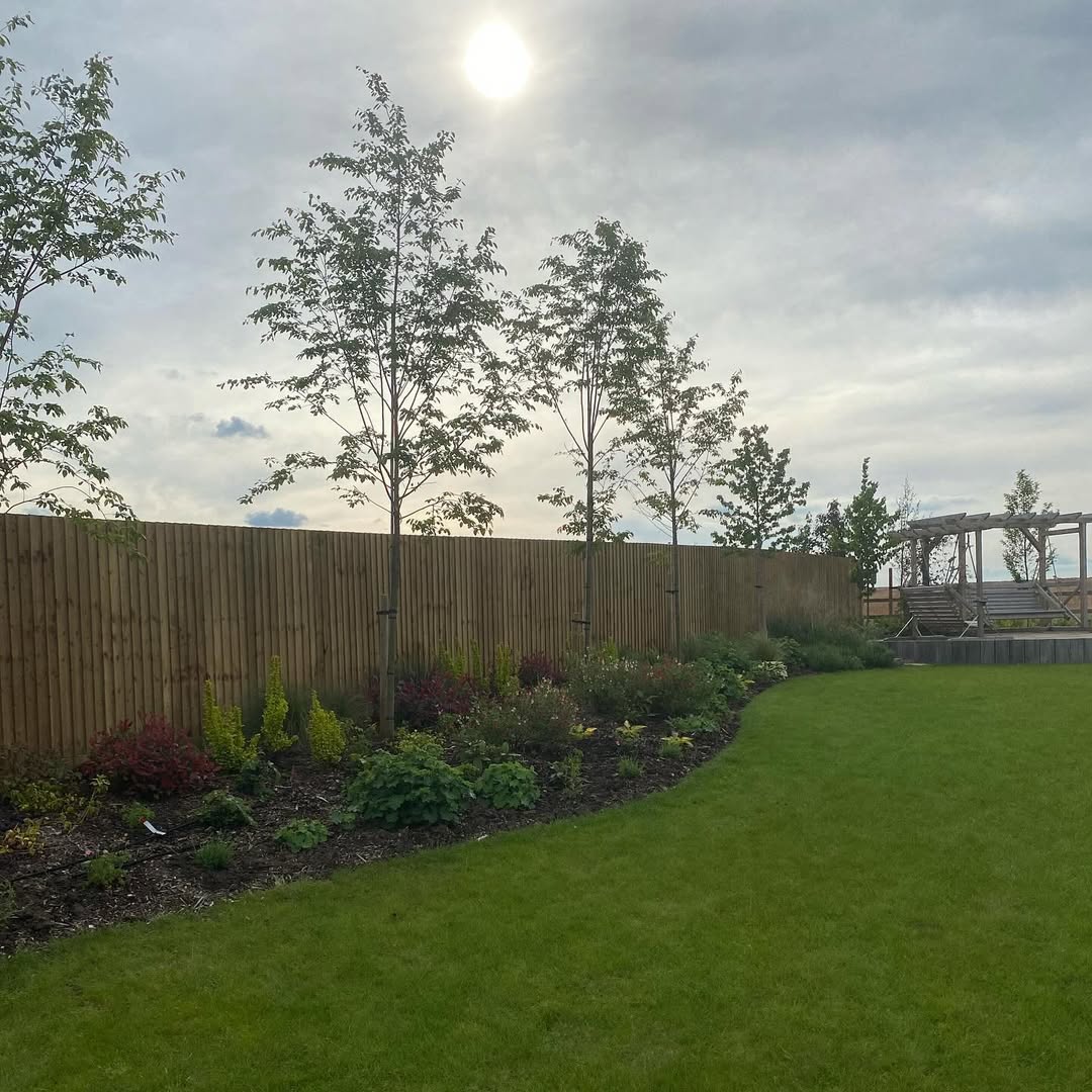 Border two seasons on — full colour against the fence line